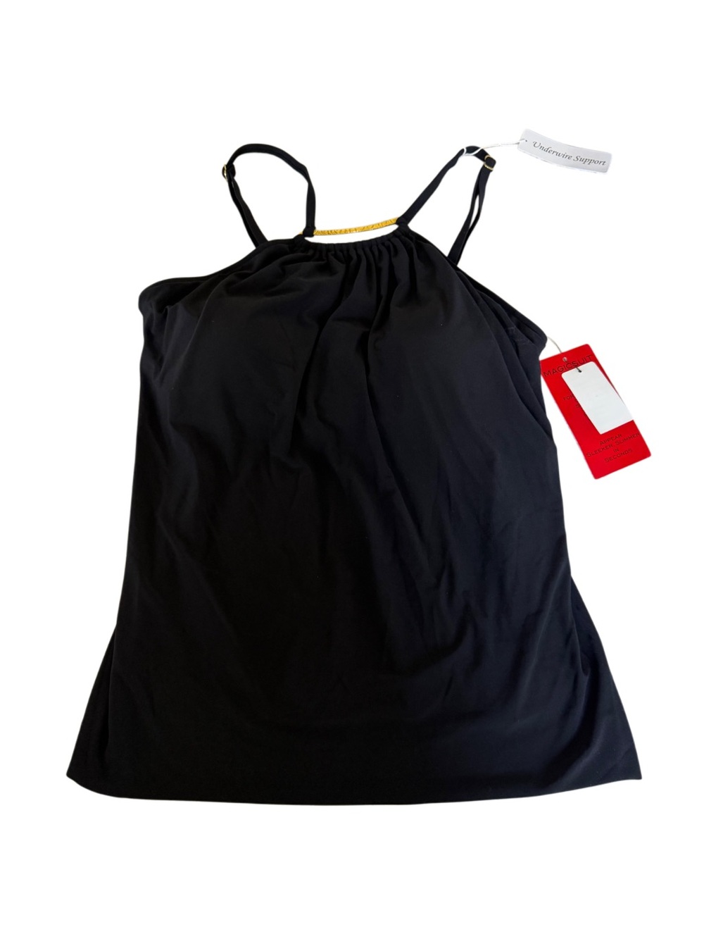 Magicsuit Parker High Neck Black Tankini Top with Gold Accent